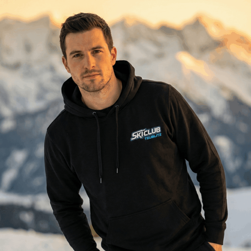 Schwarzer Hoodie Vorderseite